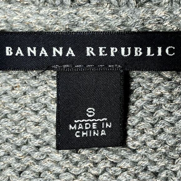 Banana Republic Merino Wool Blend Metallic Sweater in Grey/Gold Women’s S - Picture 6 of 9